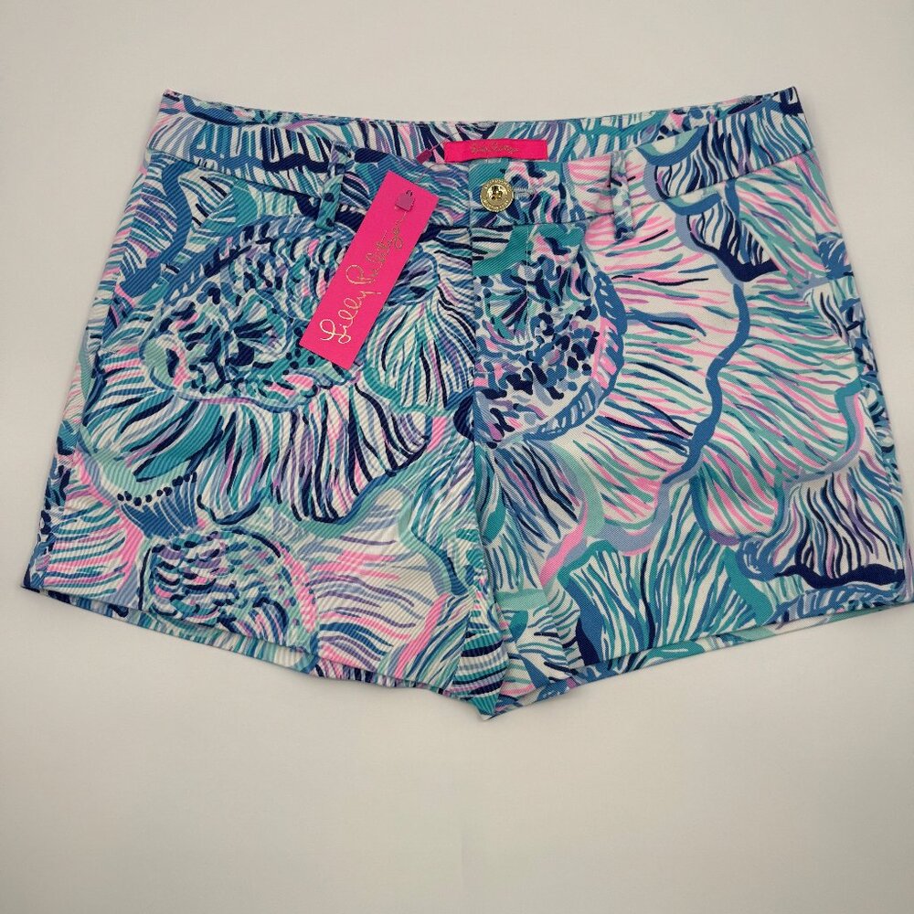 NWT Lilly Pulitzer Callahan Shorts Women’s 4 Bermuda Blue Stretch Preppy Style